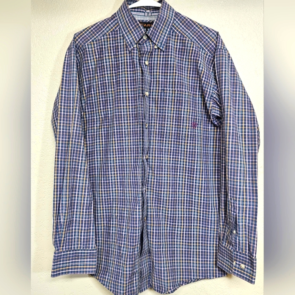 Ariat Pro Series Plaid Long Sleeve Shirt Men’s Size Medium